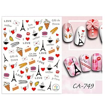 Amazon.co.jp: izerhfd(きさ) 10枚 ネイルシール 3D 花 白黒